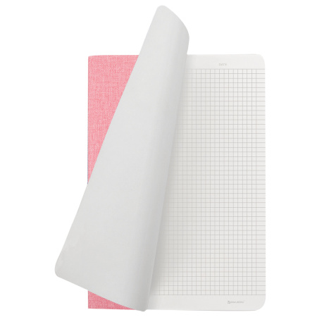 Тетрадь 48 л. в клетку обложка кожзам под рогожку, сшивка, A5 (147х210мм), РОЗОВЫЙ, BRAUBERG HARMONY, 403834 - Тетради 40-48 листов
