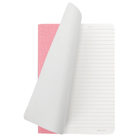 Тетрадь 48 л. в линию обложка кожзам под рогожку, сшивка, A5 (147х210мм), РОЗОВЫЙ, BRAUBERG HARMONY, 403837 - Тетради 40-48 листов