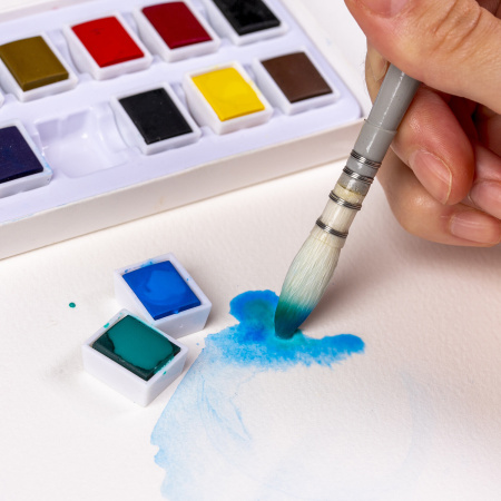 Акварель художественная в кюветах НАБОР 36 цветов по 2,5 г, BRAUBERG ART DEBUT, 191779 - Акварель художественная в наборах