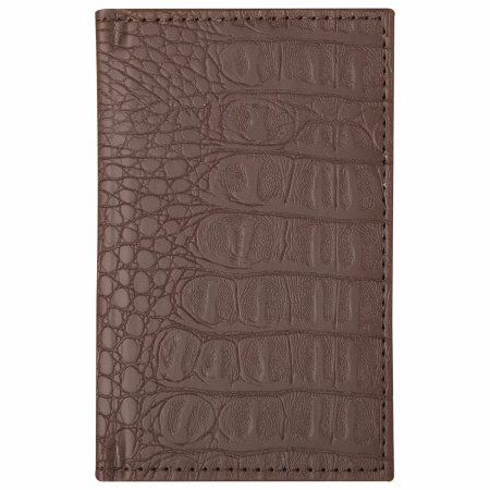 Телефонная книжка МАЛЫЙ ФОРМАТ (80х130 мм) А7, BRAUBERG "Cayman", под крокодиловую кожу, 56 л., вырубной алфавит, коричневая, 125135 - Телефонные алфавитные книжки