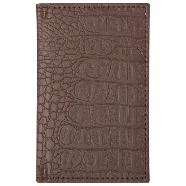 Телефонная книжка МАЛЫЙ ФОРМАТ (80х130 мм) А7, BRAUBERG "Cayman", под крокодиловую кожу, 56 л., вырубной алфавит, коричневая, 125135 - Телефонные алфавитные книжки