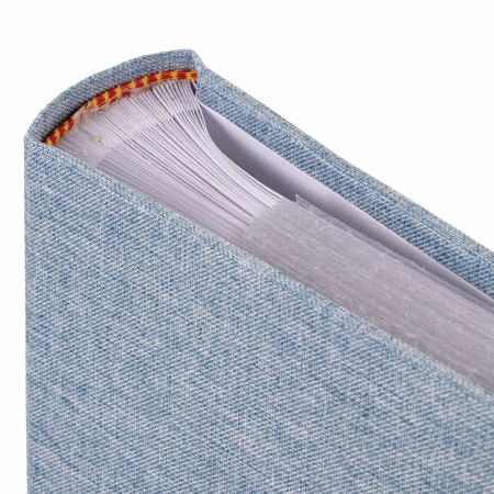 Фотоальбом BRAUBERG "Джинс" на 200 фото 10х15 см, ткань, бумажные страницы, переплет, бокс, 391173 - Фотоальбомы