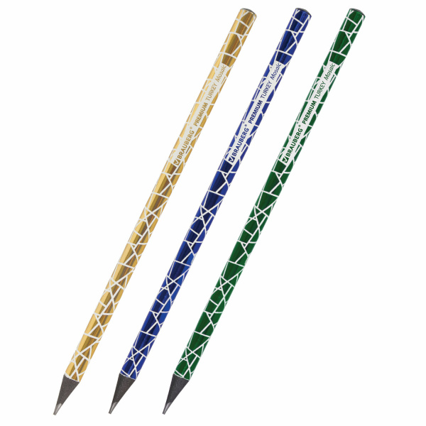 Карандаш чернографитный BRAUBERG "PREMIUM TURKEY", 1 шт., "Mosaic", НВ, ассорти, дисплей, 181569 - Карандаши чернографитные