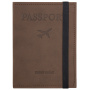 Обложка для паспорта с карманами и резинкой, мягкая экокожа, "PASSPORT", коричневая, BRAUBERG, 238204 - Обложки для паспорта