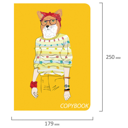 Тетрадь 60 л. в клетку обложка SoftTouch, бежевая бумага 70 г/м2, сшивка, В5 (179х250 мм), FOXY, BRAUBERG, 403815 - Тетради более 60 листов