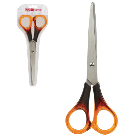 Ножницы STAFF "Basic" 200 мм, ручки под янтарь, ПВХ чехол с европодвесом, 236938 - Ножницы универсальные