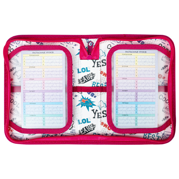 Пенал ПИФАГОР, 1 отделение, 2 откидные планки, полиэстер, 20х14 см, "Fairy", 271019 - Пеналы каркасные