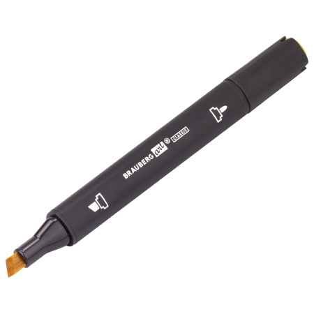 Маркер для скетчинга двусторонний 1 мм - 6 мм BRAUBERG ART CLASSIC, ЖЕЛТЫЙ ПОДСОЛНУХ (Y216), 151805 - Скетчмаркеры поштучно