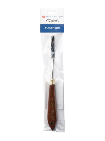 Мастихин "Сонет" №9, деревянная ручка 11,1 см, лезвие металл 5,1х0,6 см.