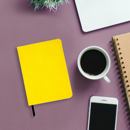 Блокнот МАЛЫЙ ФОРМАТ (100x150 мм) А6, BRAUBERG "Metropolis Mix", под кожу, 80 л., клетка, желтый, 113327 - Бизнес-блокноты и бизнес-тетради