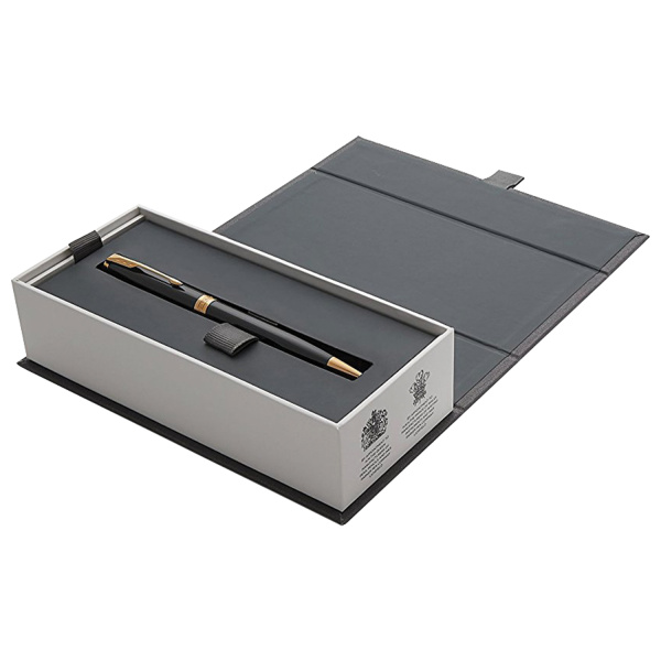 Ручка шариковая PARKER "Sonnet Core Lacquer Black GT", корпус черный глянцевый лак, позолоченные детали, черная, 1931497 - Ручки шариковые подарочные