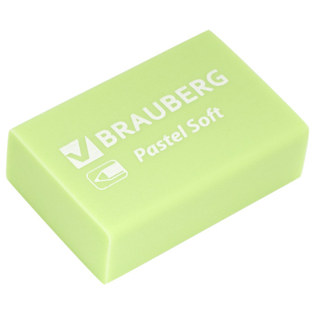 Ластики BRAUBERG "Pastel Soft" НАБОР 12 шт., размер ластика 31х20х10 мм, экологичный ПВХ, 229598 - Ластики классические