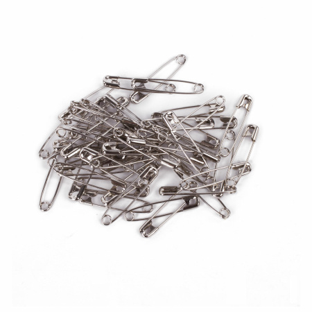 Булавки английские BRAUBERG, 32 мм, никелированные, 50 шт., в пластиковой коробке с европодвесом, 223970 - Булавки