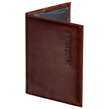 Обложка для паспорта STAFF "Profit", экокожа, мягкая изолоновая вставка, "PASSPORT", коричневая, 237184 - Обложки для паспорта