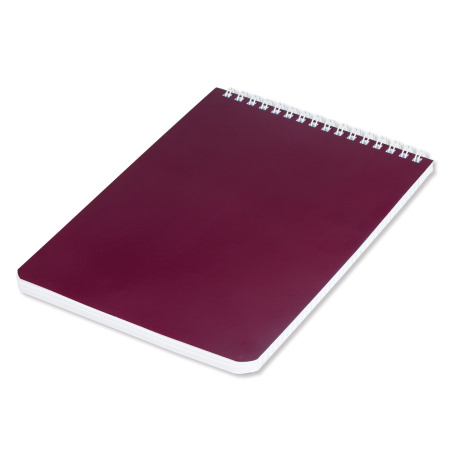 Блокнот А5 146х205 мм, 60 л., гребень, перфорация на отрыв, лакированный, BRAUBERG, Бордовый, 111271 - Блокноты