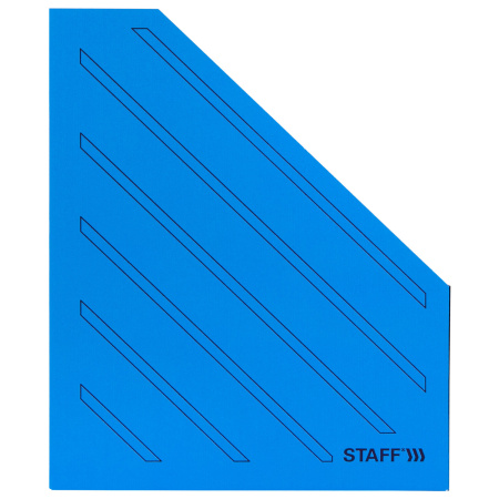 Лоток вертикальный для бумаг (260х320 мм), 75 мм, до 700 листов, микрогофрокартон, STAFF, СИНИЙ, 128882 - Накопители документов