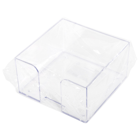 Подставка для бумажного блока пластиковая, 90х90х50 мм, прозрачная, ПЛ61 - Подставки канцелярские без наполнения
