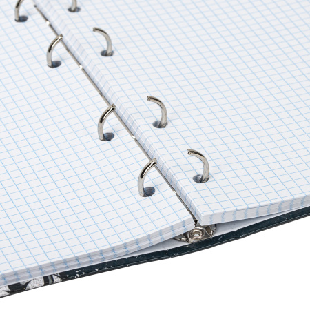 Тетрадь на кольцах А5 (165х215 мм), 120 листов, твердый картон, клетка, BRAUBERG, SpaceX, 404081 - Тетради на кольцах и сменные блоки к ним