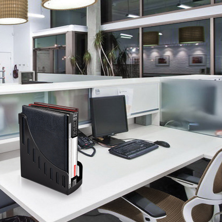 Лоток вертикальный для бумаг широкий BRAUBERG Advanced, 250х100х285 мм, до 900 листов, черный, 237943, 78 - Лотки вертикальные (стойки-уголки)