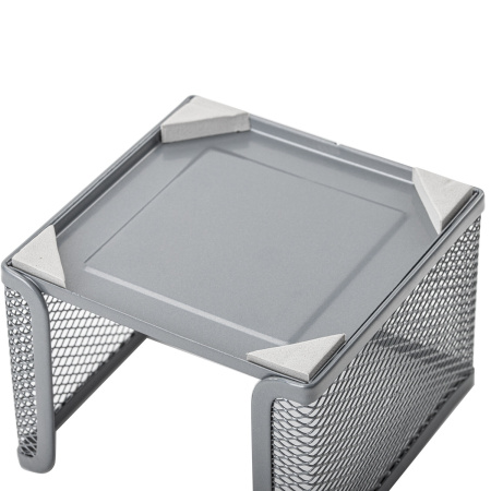 Подставка для бумажного блока BRAUBERG "Germanium" металлическая, 78*105*105 мм, серебристая, 231945 - Подставки канцелярские без наполнения