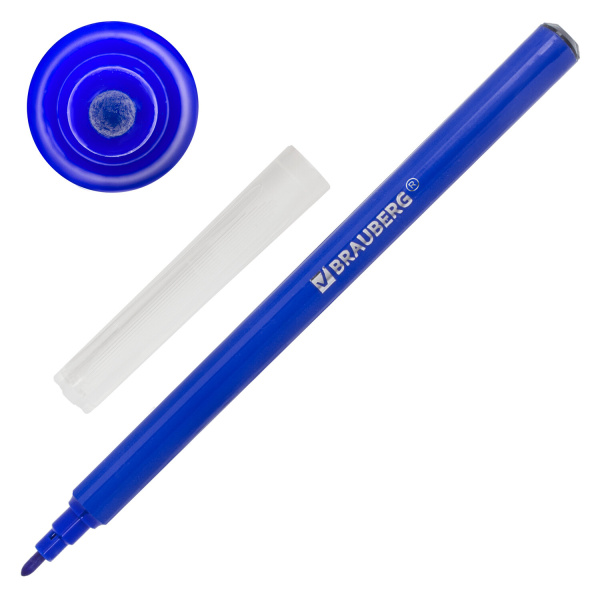 Фломастеры в тубе классические 24 цвета, вентилируемый колпачок, BRAUBERG "PREMIUM", 152199 - Фломастеры классические