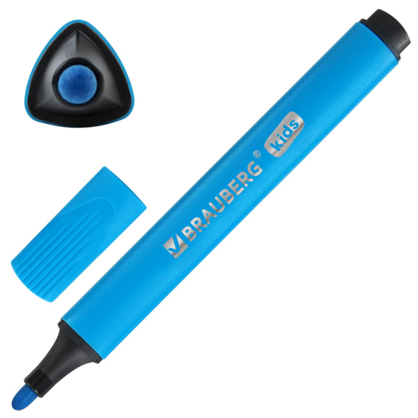 Фломастеры в пластиковом кейсе трехгранные утолщенные УЛЬТРАСМЫВАЕМЫЕ, BRAUBERG KIDS, 12 цветов, 152191 - Фломастеры классические