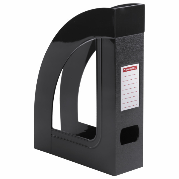 Лоток вертикальный для бумаг BRAUBERG ECONOMY, 220х70х290 мм, черный, 238112, ОФ111 - Лотки вертикальные (стойки-уголки)