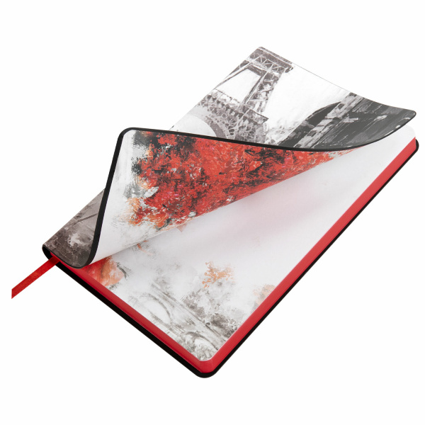 Ежедневник недатированный А5 (138х213 мм), BRAUBERG VISTA, под кожу, гибкий, 136 л., "Paris", 111992 - Ежедневники с покрытием "под кожу и ткань"