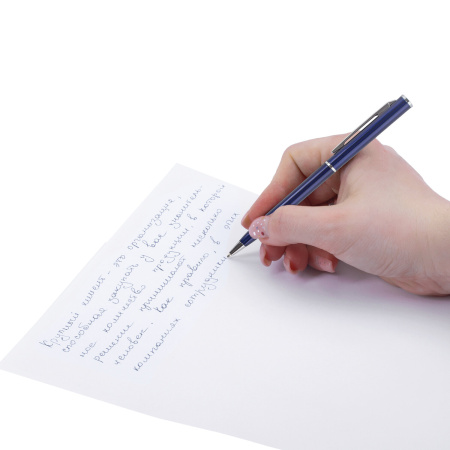 Ручка подарочная шариковая BRAUBERG "Delicate Blue", корпус синий, узел 1 мм, линия письма 0,7 мм, синяя, 141400 - Ручки бизнес-класса