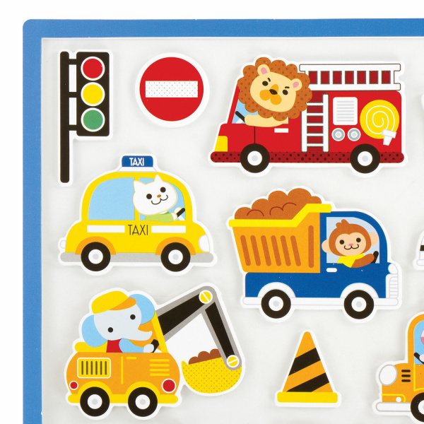 Наклейки обучающие тематические из EVA "Транспорт", 20х40 см, многоразовые, ЮНЛАНДИЯ, 663773 - Наклейки