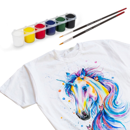 Краски акриловые по ткани ОСТРОВ СОКРОВИЩ 6 цветов по 25 мл, 191693 - Декоративные и хобби краски