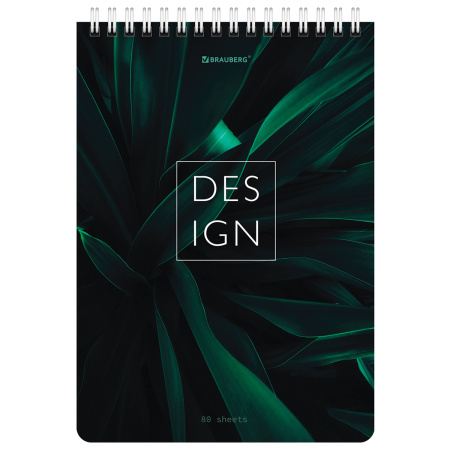 Блокнот А5 (146х206 мм), 80 л., гребень, картон, жесткая подложка, клетка, BRAUBERG, "Растения", 114388 - Блокноты