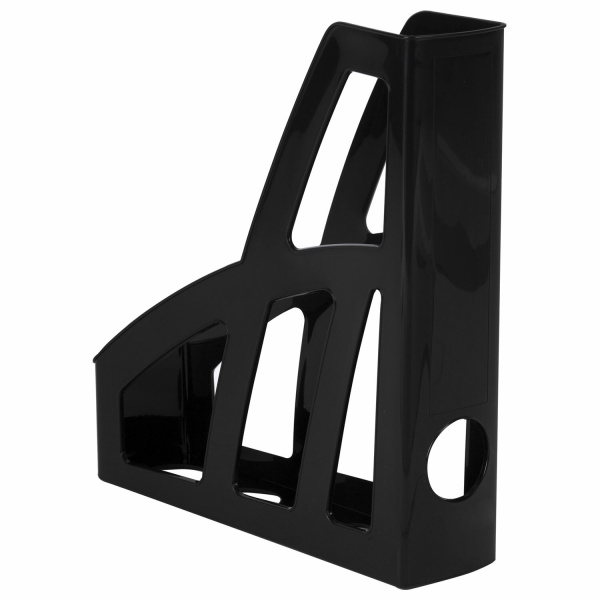 Лоток вертикальный для бумаг BRAUBERG FILE, 250х75х300 мм, черный, 238111, ОФ100 - Лотки вертикальные (стойки-уголки)