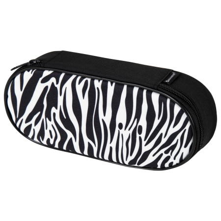 Пенал-футляр BRAUBERG, 1 отделение, органайзер, полиэстер, 22x9x5 см, "Zebra", 271584 - Пеналы мягкие