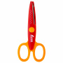 Ножницы ОСТРОВ СОКРОВИЩ, 135 мм, фигурное лезвие "зубцы", красно-оранжевые, в упаковке с подвесом, 236779 - Ножницы детские