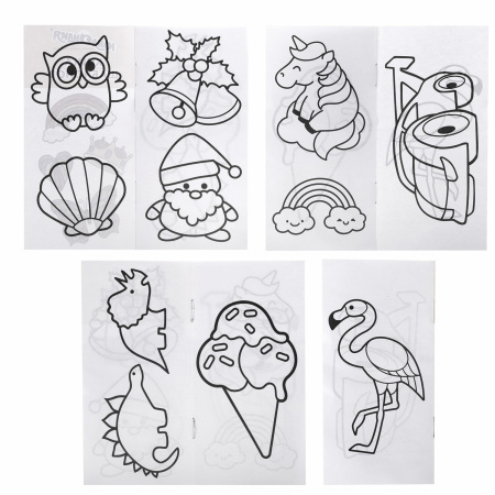 Краски витражные ЮНЛАНДИЯ "НЕОНЧИКИ", 5 цветов светящихся в темноте + 1 черный, 20 мл, шаблоны, 191760 - Декоративные и хобби краски