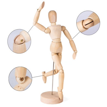 Манекен человека художественный BRAUBERG ART CLASSIC, женский, дерево, высота 20 см., 191288 - Манекены