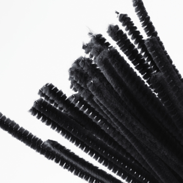 Проволока синельная для творчества "Пушистая", черная, 30 шт., 0,6х30 см, ОСТРОВ СОКРОВИЩ, 661534 - Проволока синельная (пушистая)