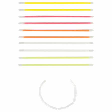 Светящиеся (неоновые) палочки-браслеты ЮНЛАНДИЯ, набор 10 штук в тубе, ассорти, 662595 - Светящиеся игрушки-аксессуары