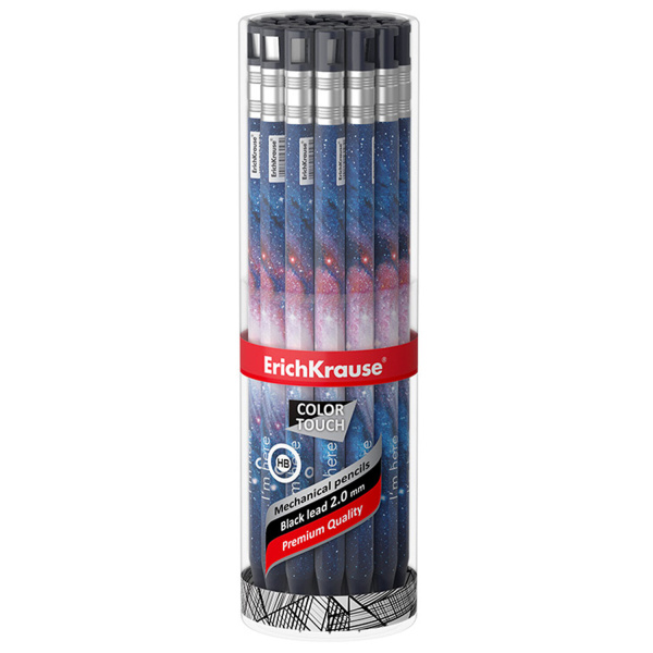 Карандаш механический цанговый 2 мм, ERICH KRAUSE ColorTouch "Space", корпус ассорти, 56063 - Карандаши механические