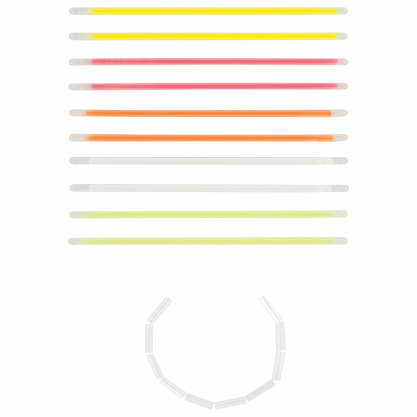 Светящиеся (неоновые) палочки-браслеты ЮНЛАНДИЯ, набор 10 штук в тубе, ассорти, 662595 - Светящиеся игрушки-аксессуары