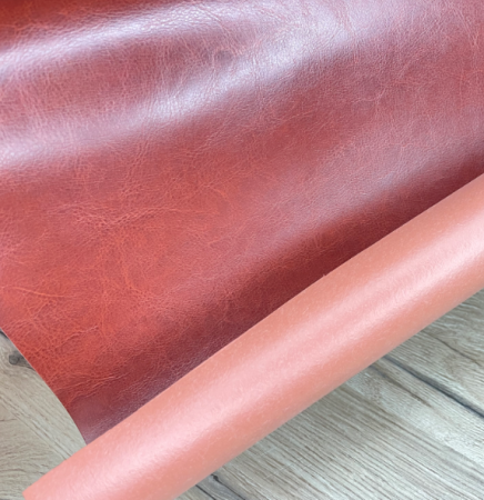 Переплетный кожзам (Италия) глянцевый, цвет коричневый, отрез 35*50 см - Кожзам и экокожа
