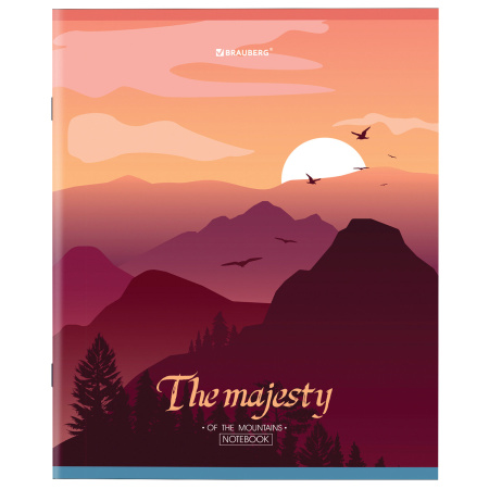 Тетрадь А5 48 л. BRAUBERG скоба, клетка, обложка картон, "Majesty" (микс в спайке), 404368 - Тетради 40-48 листов
