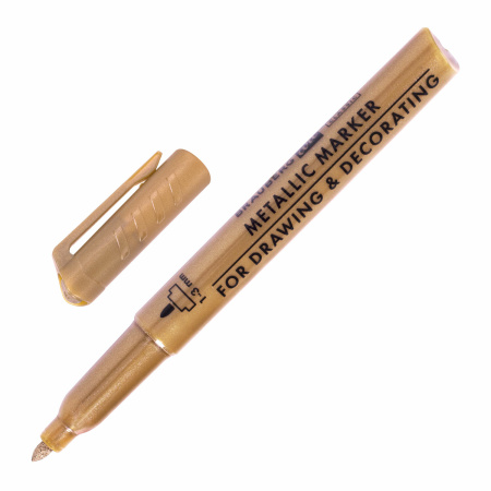 Набор маркеров для декорирования и рисования 3 ЦВЕТА BRAUBERG ART METALLIC, линия письма 1-3 мм, 152440 - Маркеры для хобби