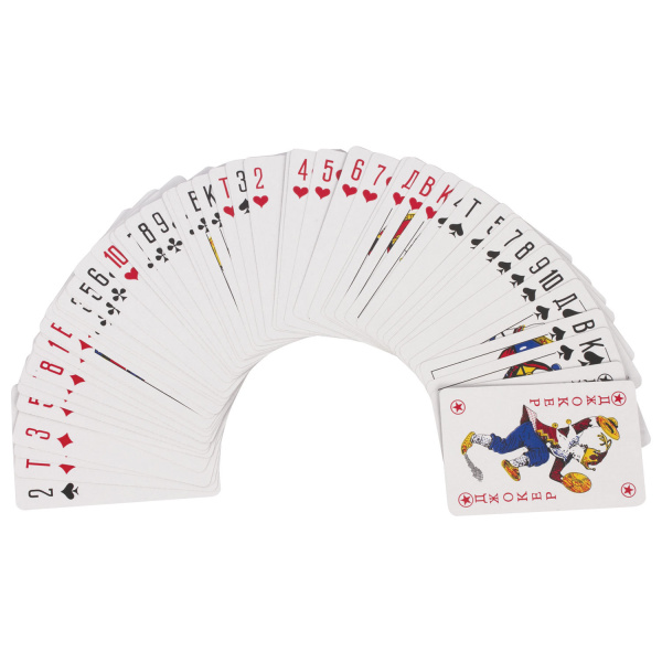 Карты игральные, 54 карты, с пластиковым покрытием, 454216 - Карты игральные