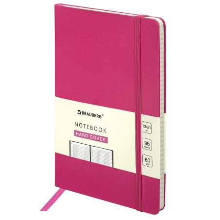 Блокнот А5 (130х210 мм), BRAUBERG ULTRA, балакрон, 80 г/м2, 96 л., клетка, розовый, 113038 - Бизнес-блокноты и бизнес-тетради