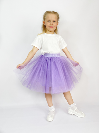 Юбка нарядная из фатина сиреневая - Юбки