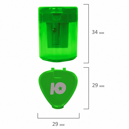 Точилка ЮНЛАНДИЯ "Трио", с контейнером, пластиковая, корпус ассорти, 228438 - Точилки ручные