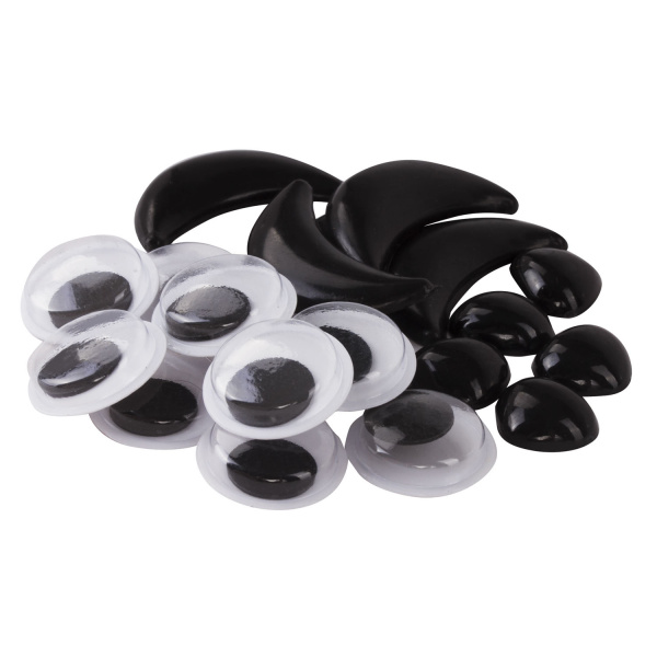 Набор для декорирования "Глазки, носики, ротики", ассорти, 20 шт., ОСТРОВ СОКРОВИЩ, 661341 - Носики и ротики для творчества