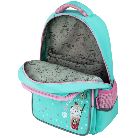 Рюкзак ЮНЛАНДИЯ COMPLETE, с пеналом в комплекте, эрго-спинка, "Yummy cat", 42х29х14 см - Рюкзаки для начальной и средней школы